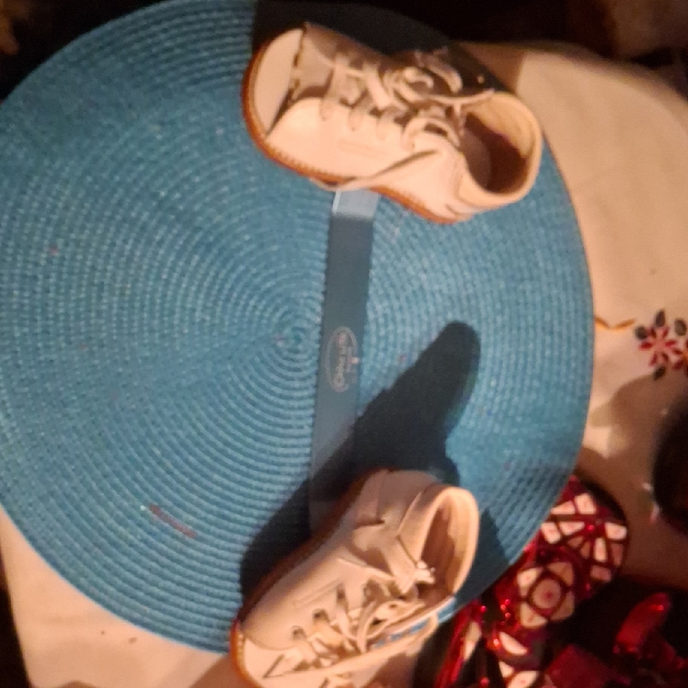 White Baby Sneakers with Brown Soles